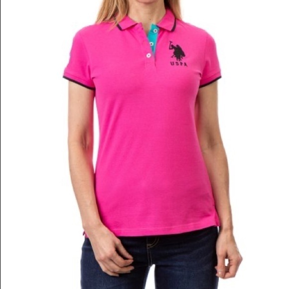 US Polo Assn. New With Tags Pink Triple Crown USPA Polo - Women Size Large - Picture 6 of 15